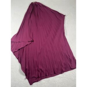 Halston Heritage Dress Womens 6 Purple Pleated One Shoulder Evening Gown